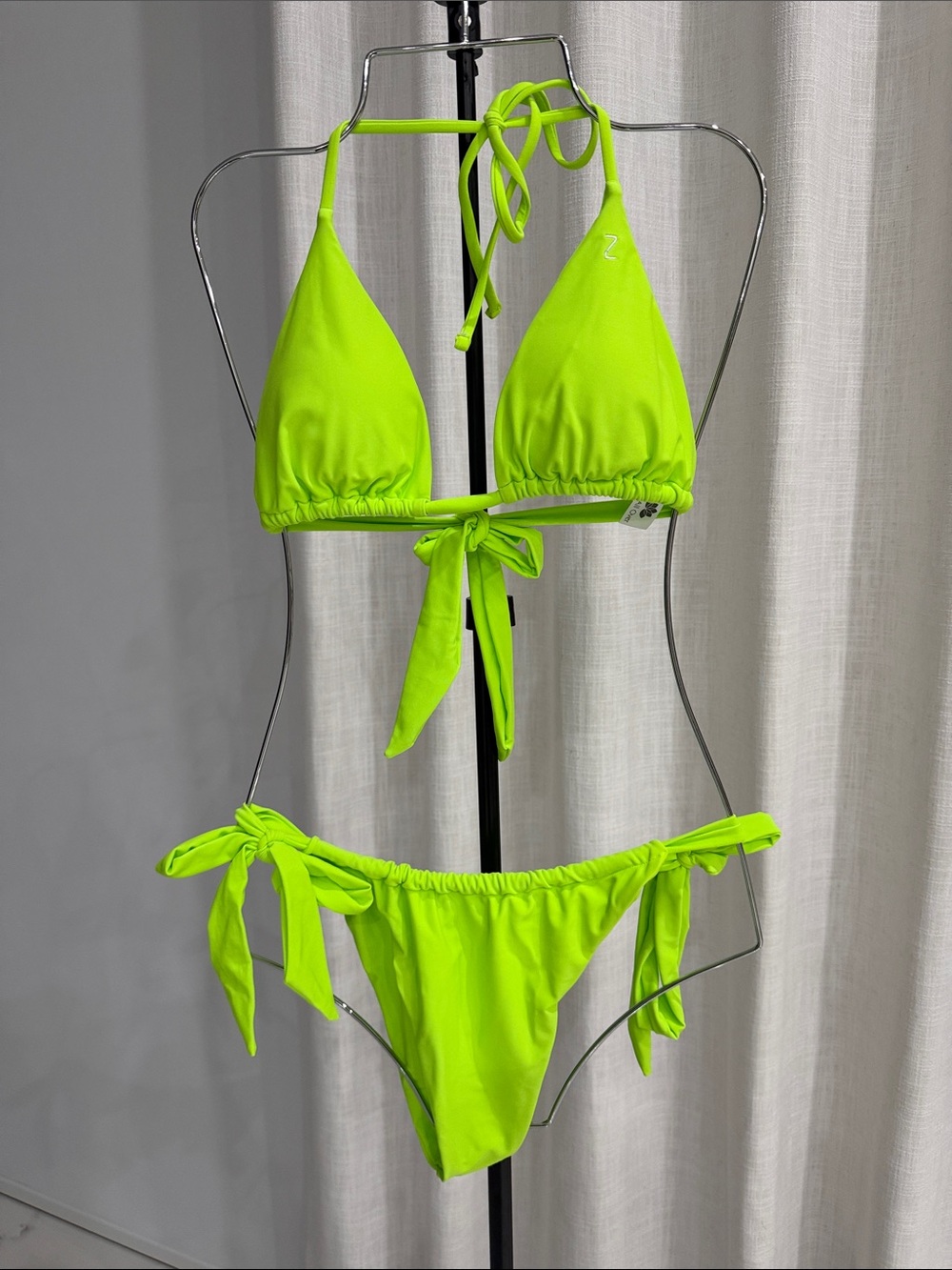 Neon Lime Triangle Tie-Side Bikini